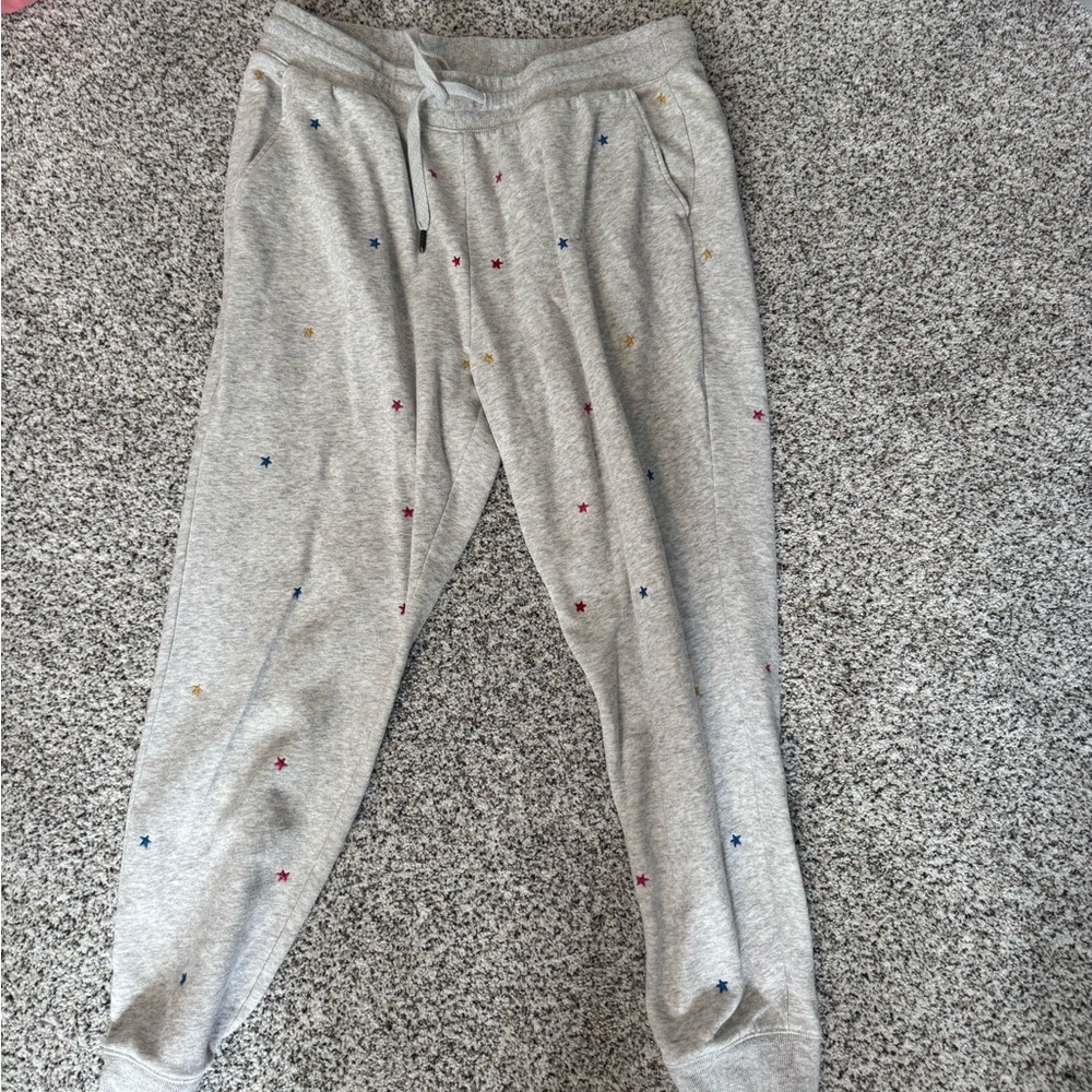 Old Navy Gray Joggers with Multicolor Star Accents - Picture 1 of 7